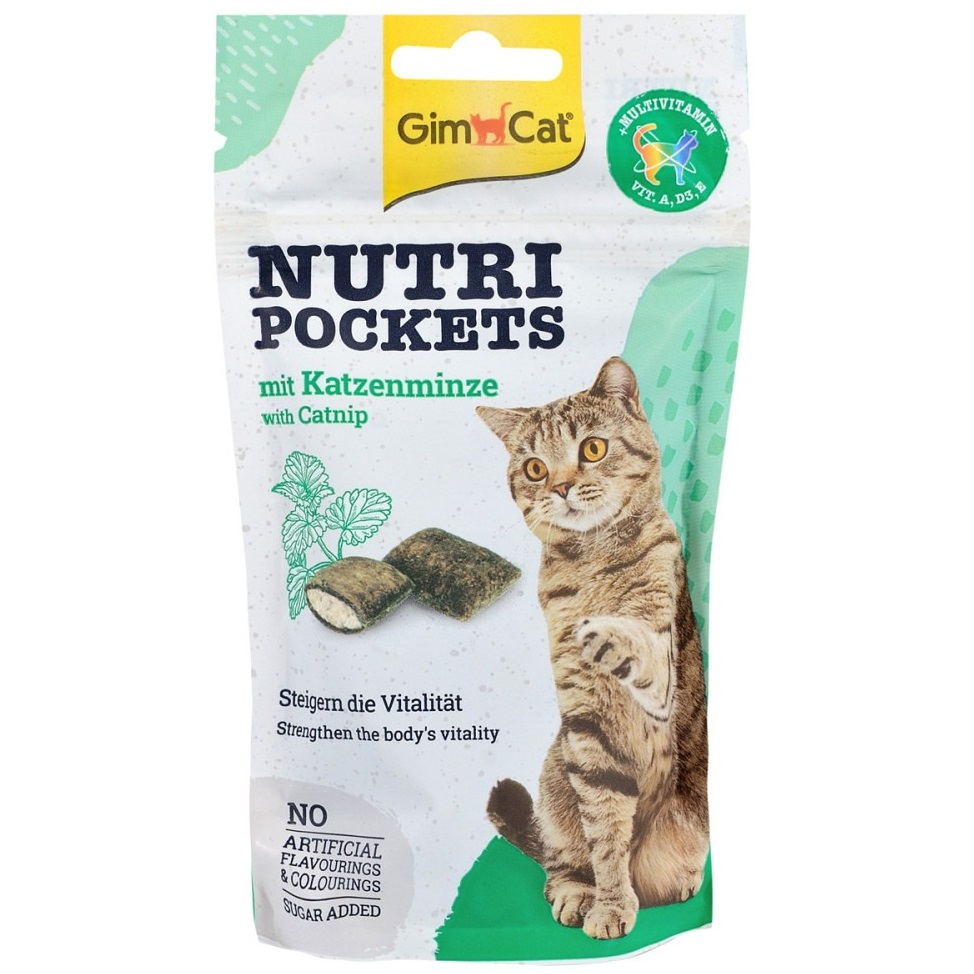 Ласощі для котів GimCat Nutri Pockets котяча м&#039;ята та мультивітамін 60 гфото