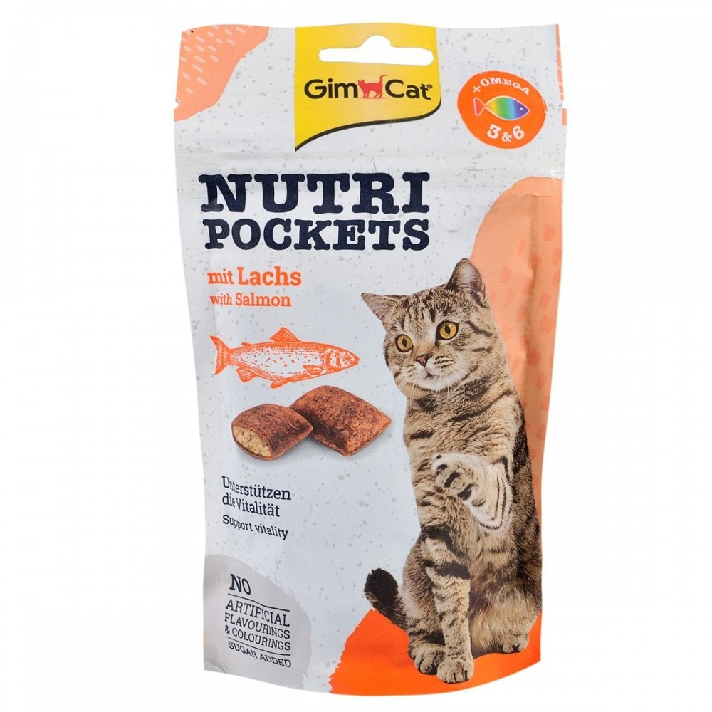 Лакомство для котов GimCat Nutri Pockets лосось 60 гфото