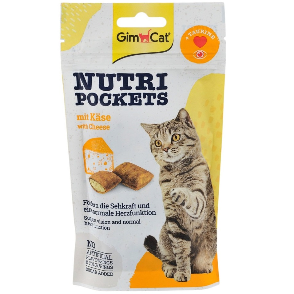 Лакомство для котов GimCat Nutri Pockets сыр с таурином 60 г фото 