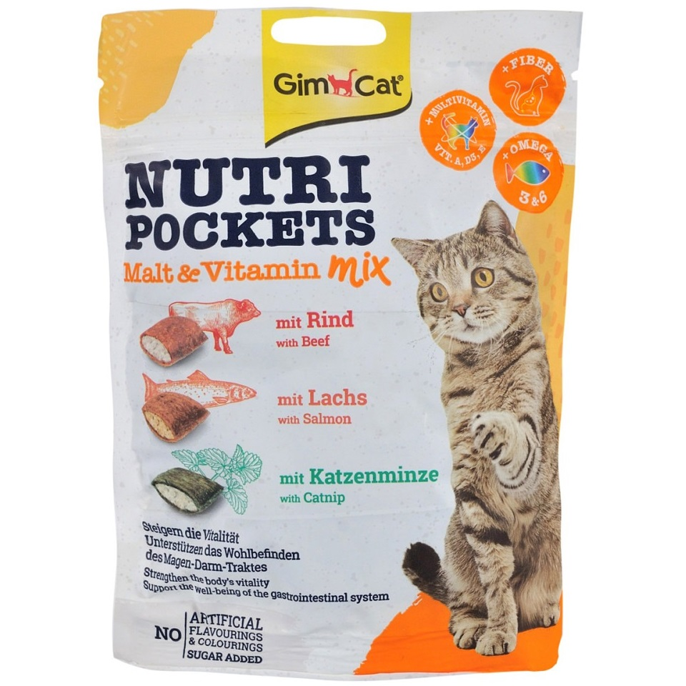 Лакомство для котов GimCat Nutri Pockets мультивитамин 150 г фото 