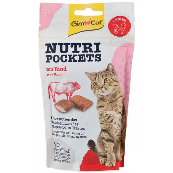 

Лакомство для котов GimCat Nutri Pockets говядина 60 г