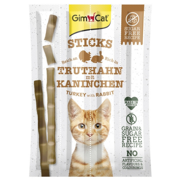 

Лакомство для котов GimCat Мясные палочки с индейкой и кроликом 4 шт