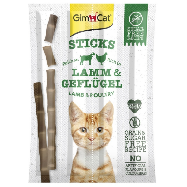 

Лакомство для котов GimCat Мясные палочки с ягненком и курицей 4 шт
