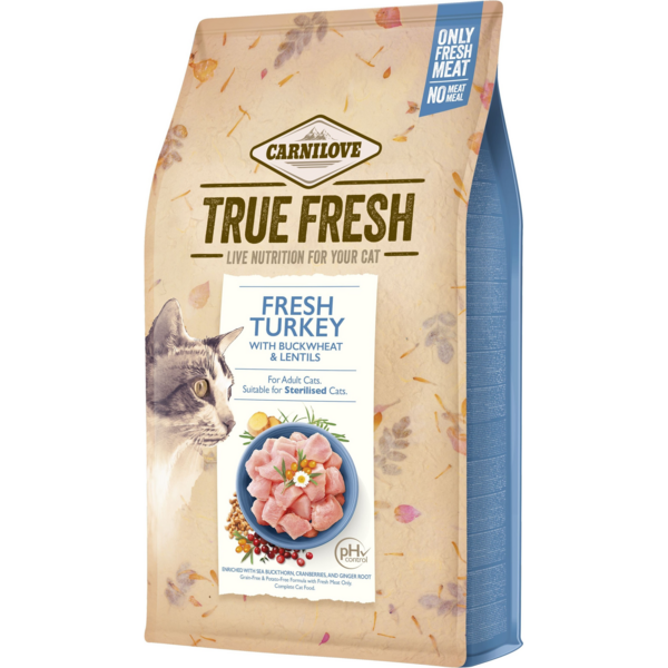 

Сухой корм для котов Carnilove True Fresh Cat с индейкой 1.8 кг