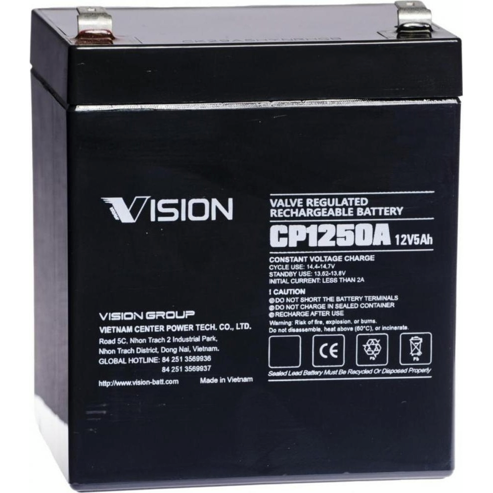 Акумуляторна батарея Vision CP, 12V, 5Ah, AGM (CP1250A)фото