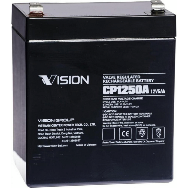 

Аккумуляторная батарея Vision CP, 12V, 5Ah, AGM (CP1250A)