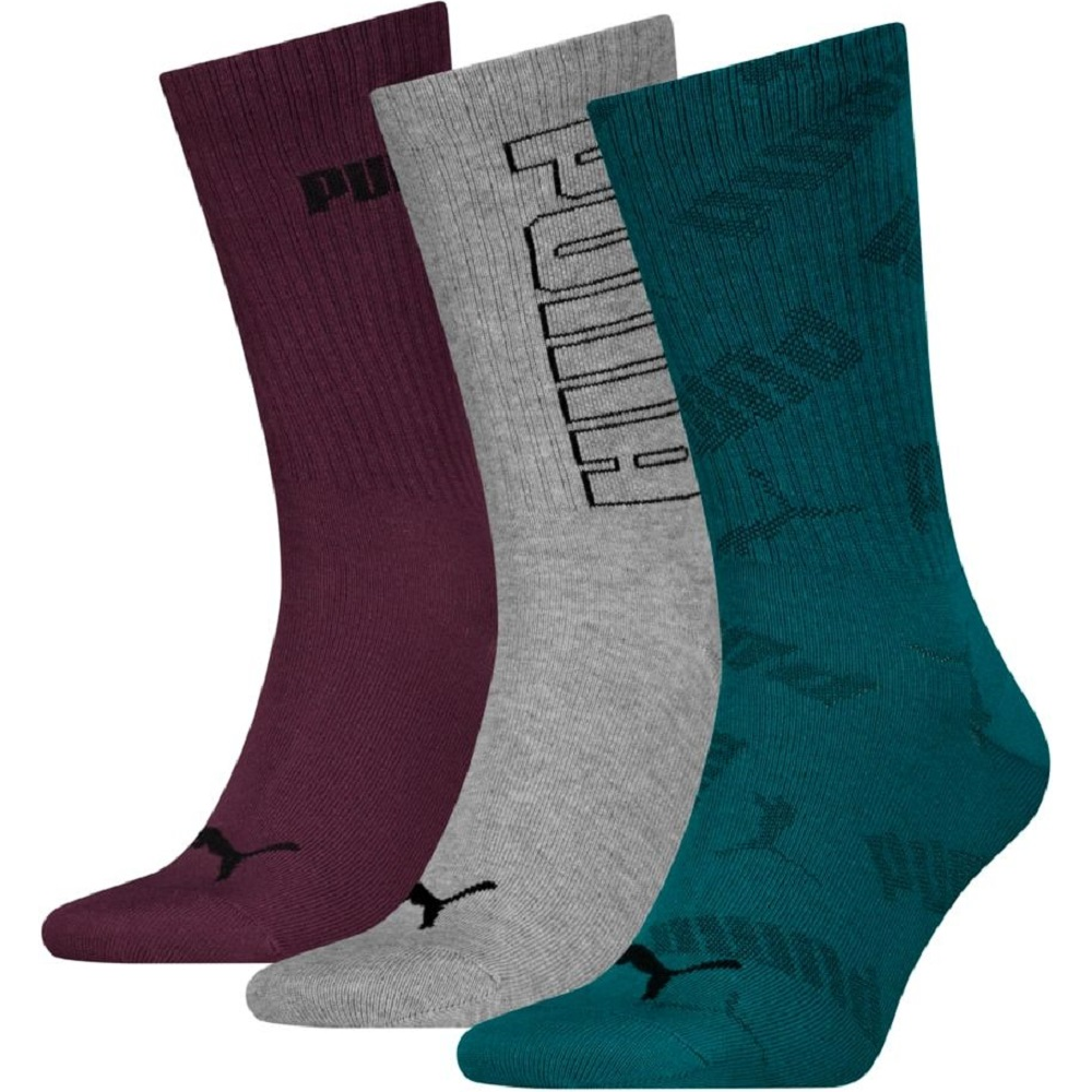 Puma Unisex Mesh Logo Crew Sock 3P 938564-02 39-42 3 пари зелені