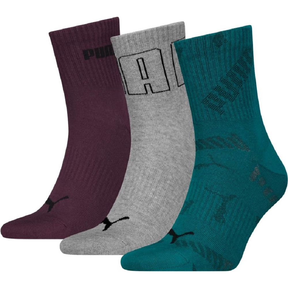 Набор носков Puma Unisex Mesh Logo Short Crew Sock 3P 938577-02 39-42 3 пары разноцветные фото