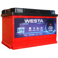 Автомобильный аккумулятор Westa 6CT-78 А (0) Red EFB