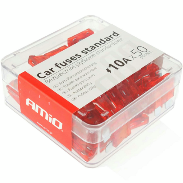 

Предохранители Amio стандартные 10А 50шт 01334 (5903293013342)