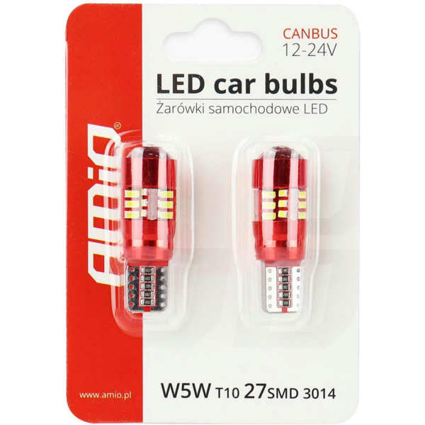 

Лампа Amio LED 27SMD 3014 T10e W5W бiлий 12V 24V 01446 (5903293014462)