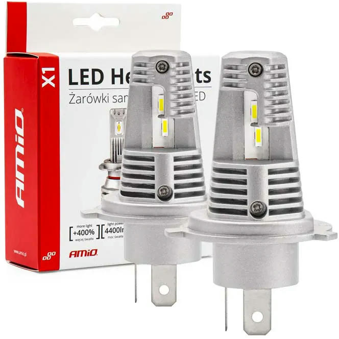 Лампа Amio LED Headlight X1 mini 40W Series H4 02965 (5903293029657)фото