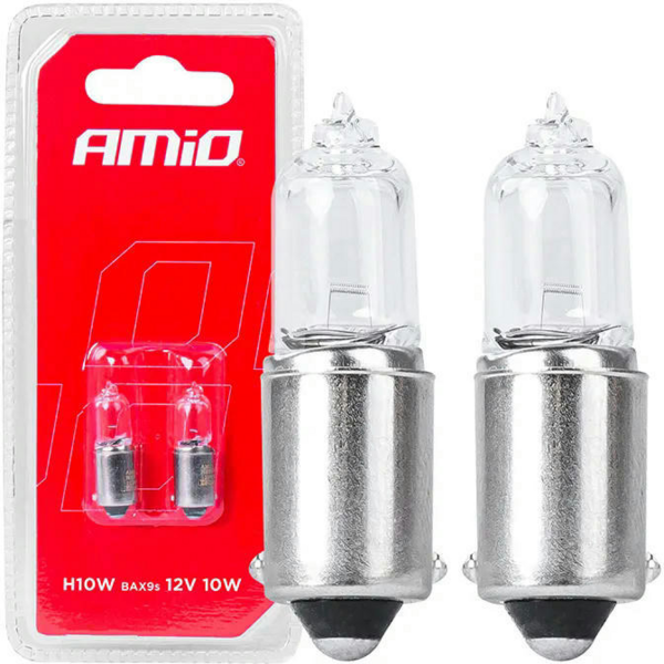 

Лампа Amio галогеновая H10W 12V 10W BAX9S 2 шт 03356 (5903293033562)