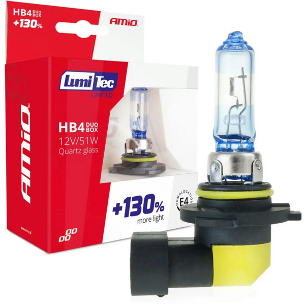 

Лампа Amio галогеновая LumiTec HB4 12V 51W 2 шт 02104 (5903293021040)