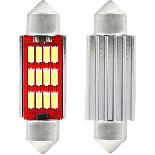 

Лампа Amio LED 4014 12SMD Festoon C5W C10W C3W 36mm Бiлий 12V 24V 01289 (5903293012895)
