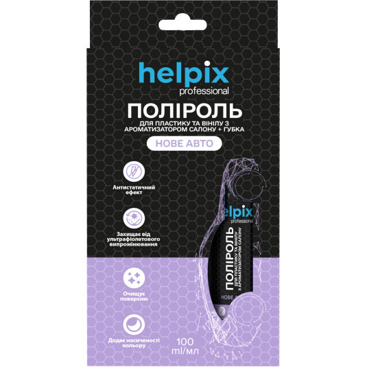Набір Helpix Professional Поліроль для пластику + губка Нове авто 100 мл 804085фото1