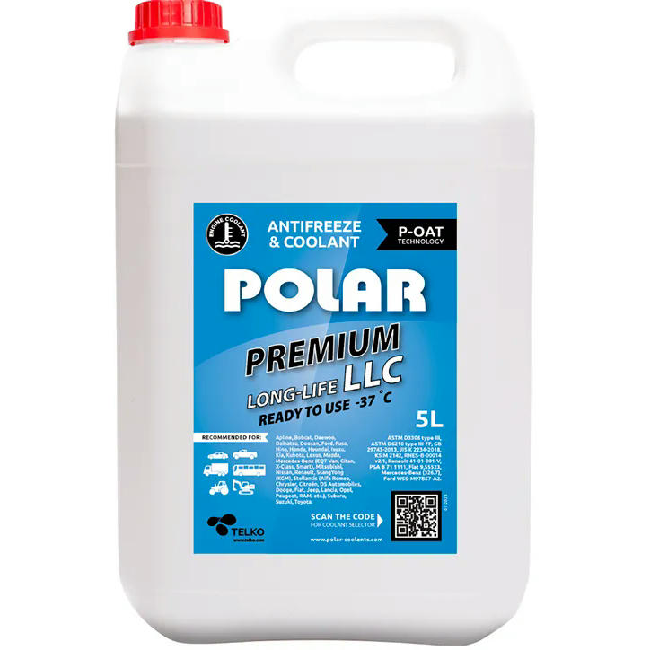 Антифриз Polar Premium Long LLC G11 -37C синій 5л (6413040001304)фото