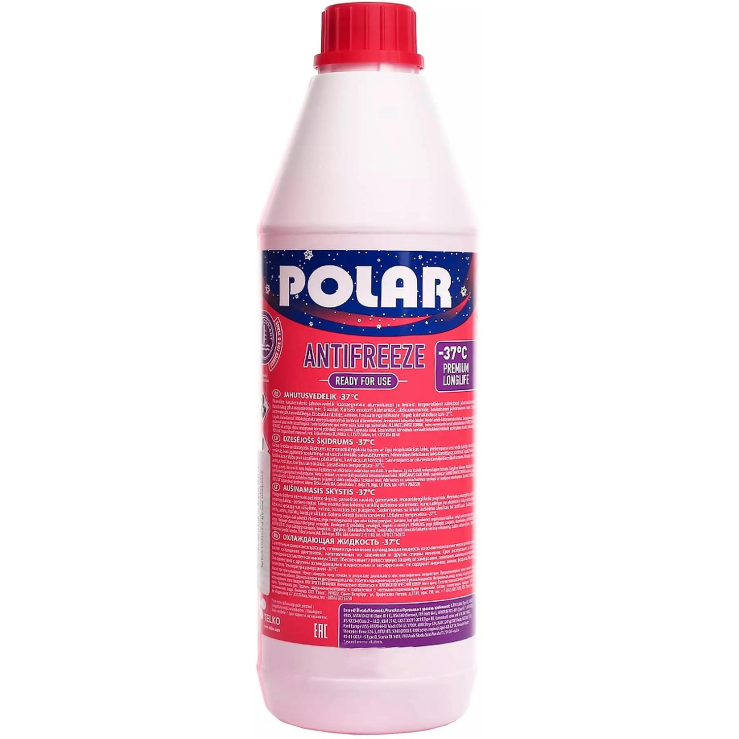 Антифриз Polar Premium Long LLC G12 -37°C красный 1л (6413040001250) фото 