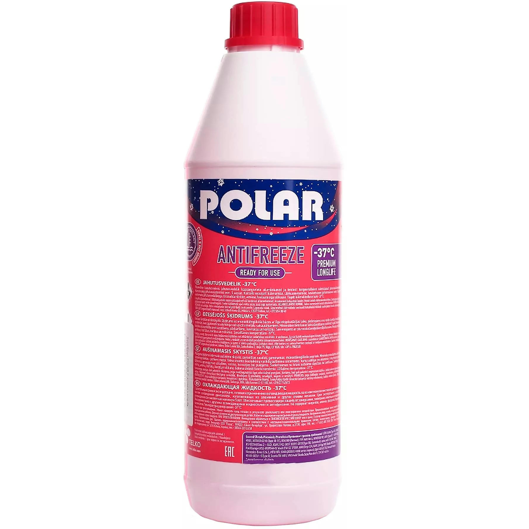 Антифриз Polar Premium Long LLC G12 -37°C красный 1л (6413040001250) фото 1