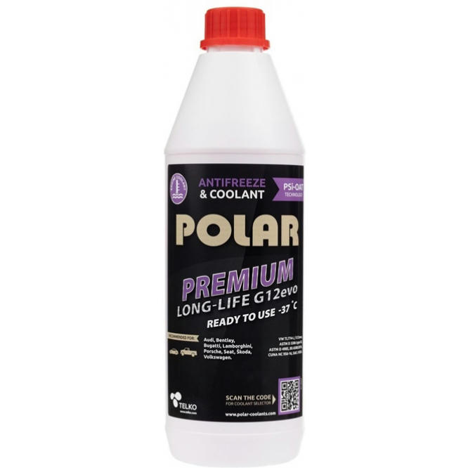 Антифриз Polar Long-Life G12 evo -37°C 1л 324929 (6413040000765)фото