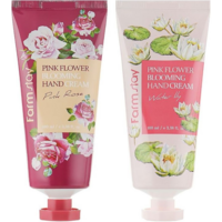 Набор кремов для рук FarmStay Pink Flower Blooming Hand Cream Водяная Лилия и Роза 2*100 мл