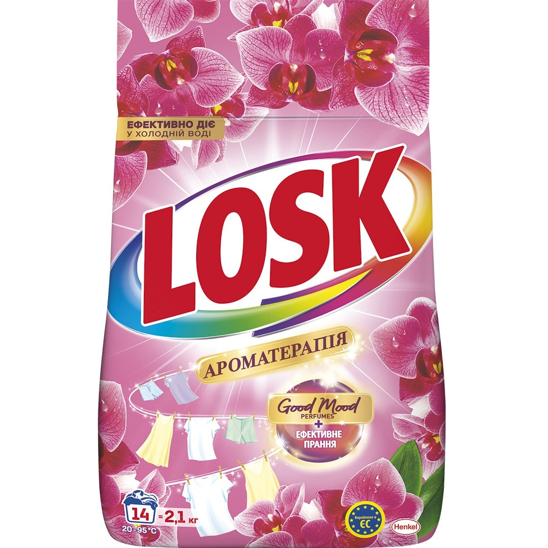 Стиральный порошок Losk Ароматерапия Эфирные масла и аромат Малазийского цветка 2.1 кг фото