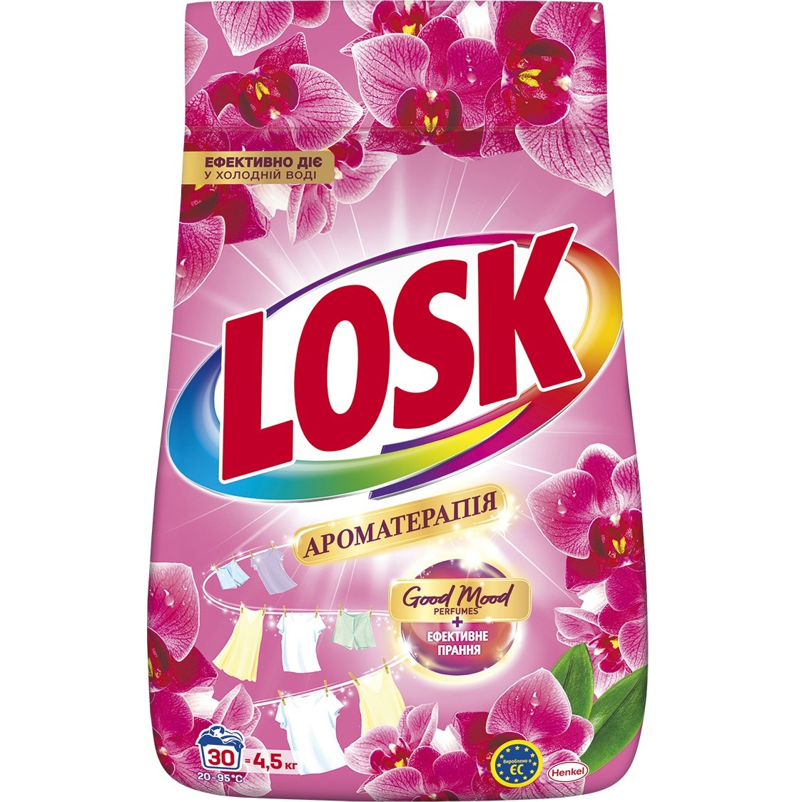 Пральний порошок Losk Ароматерапія Ефірні масла та аромат Малазійської квітки 4.5 кгфото1