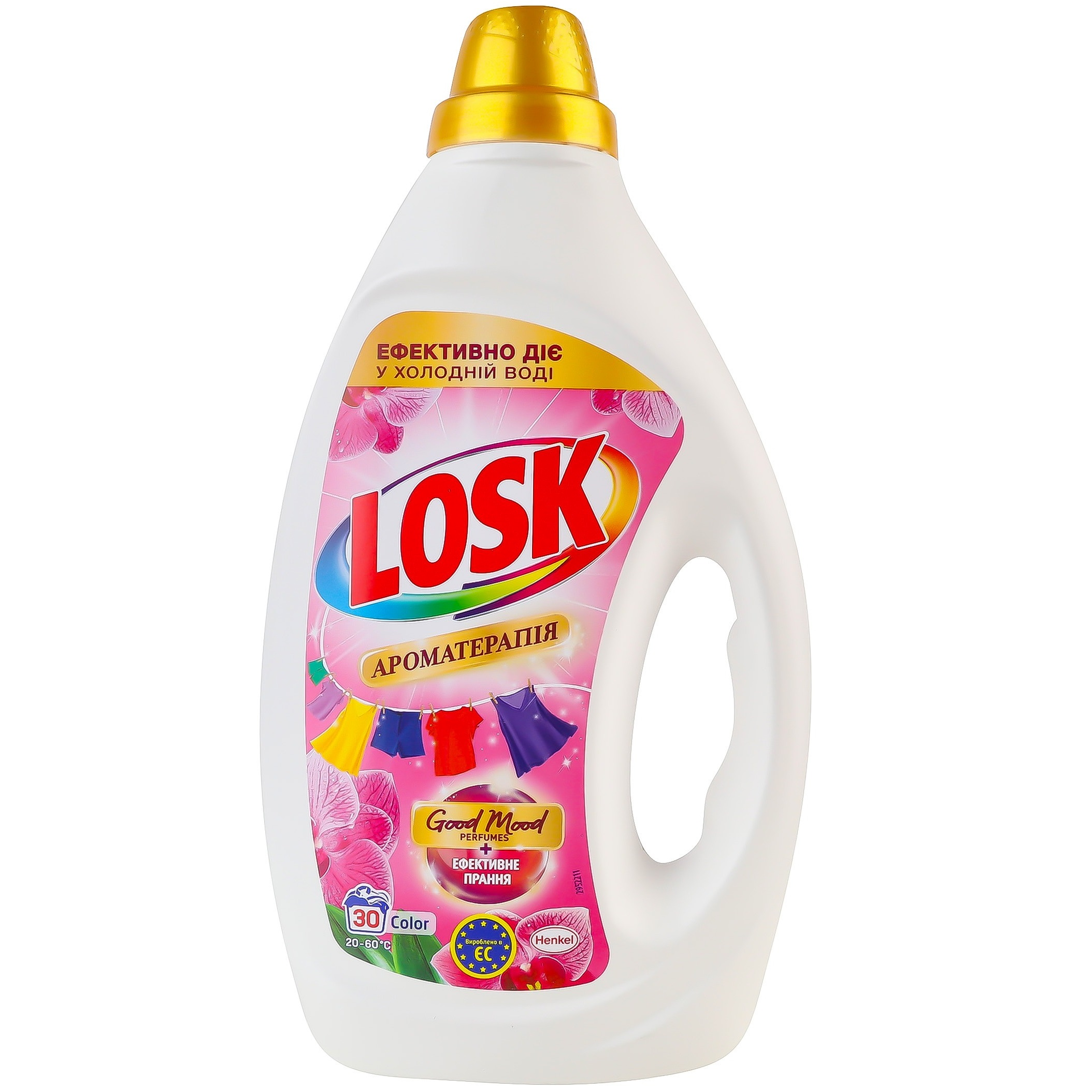 Гель для стирки Losk Color Ароматерапия Эфирные масла и аромат Малазийского цветка 1.35 л фото 1