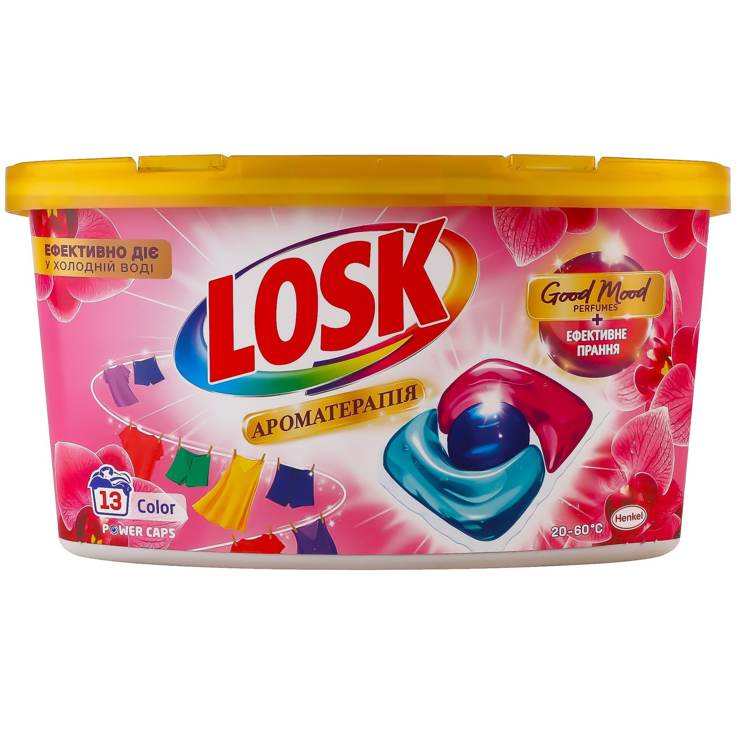 Капсулы для стирки Losk Ароматерапия эфирные масла и малазийский цветок 13 шт фото 