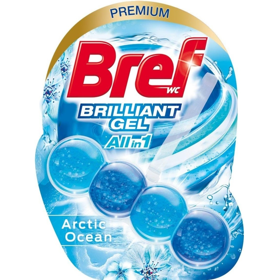 Туалетный блок для унитаза Bref Brilliant Gel Арктический океан 1 шт фото 