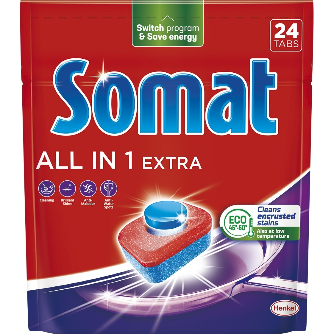 Таблетки для посудомоечных машин Somat All in 1 Extra 24 шт фото 1