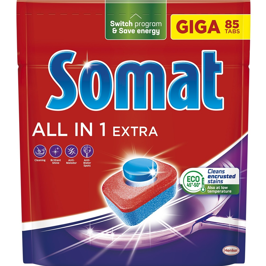 Таблетки для посудомоечных машин Somat All in 1 Extra 85 шт фото 1