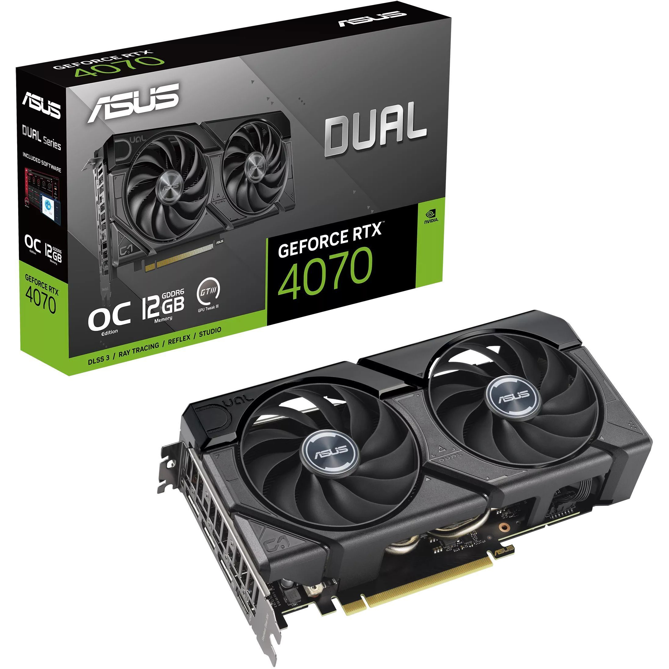 Відеокарта ASUS GeForce RTX 4070 DUAL OC 12GB (90YV0LM0-M0NA00)фото1