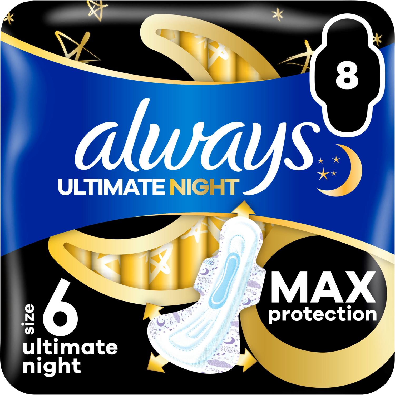 Прокладки гігієнічні Always Ultimate Night Розмір 6 8 штфото