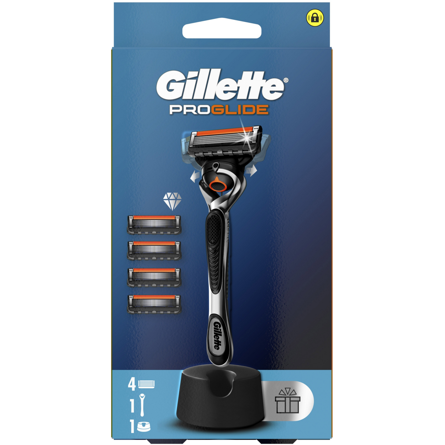 Станок для бритья Gillette Fusion ProGlide с 4 сменными картриджами + Подставка фото 