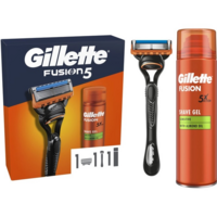 Подарочный набор Бритва Gillette Fusion5 с 1 сменным картриджем + Гель для бритья 200 мл