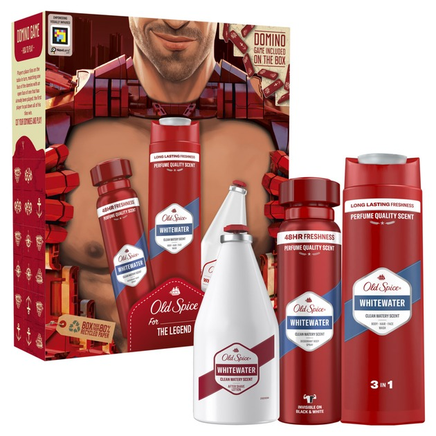 Подарочный набор Old Spice Whitewater Дезодорант 150 мл + Гель для душа 250 мл + Лосьон после бритья 100 мл фото