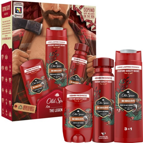 Подарочный набор Old Spice Bearglove Lumberjack Дезодорант 150 мл + Дезодорант-стек 50 мл + Гель для душа 3-в-1 250 мл