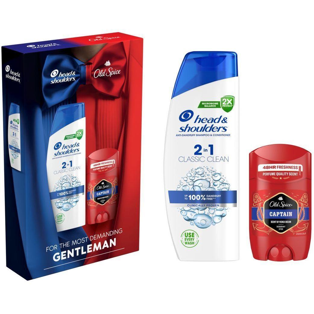 Подарочный набор Шампунь Head&Shoulders 2-в-1 330 мл + Дезодорант Old Spice Captain 50 мл фото
