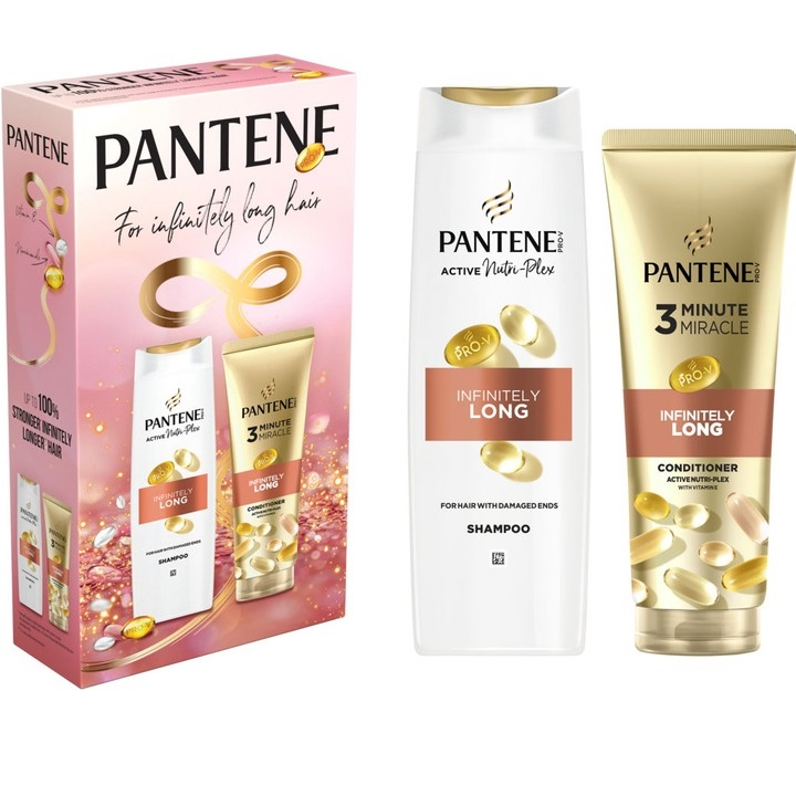 Подарочный набор Шампунь Pantene Infinitely Long 400 мл + Кондиционер 220 мл фото 