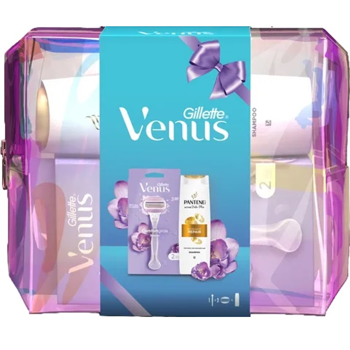 Подарунковий набір Gillette Venus ComfortGlide Breeze з 2 змінними картриджами + Pantene Repair and Protect 250 млфото1