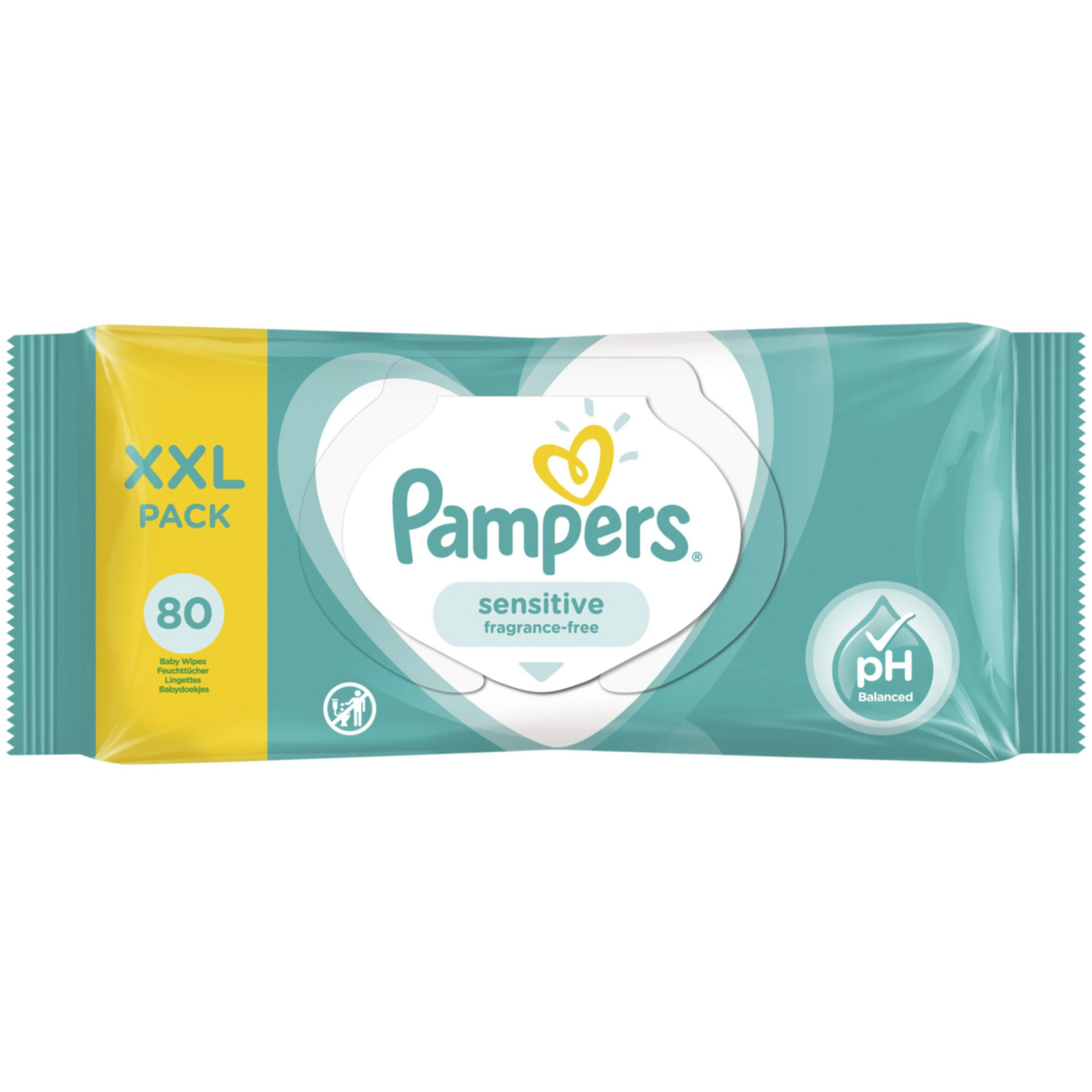 Салфетки влажные детские Pampers Sensitive Baby Wipes 80 шт фото 