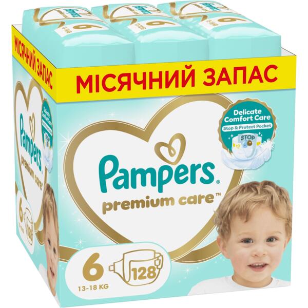 

Подгузники Pampers Premium Care Размер 6 13-18 кг 128 шт