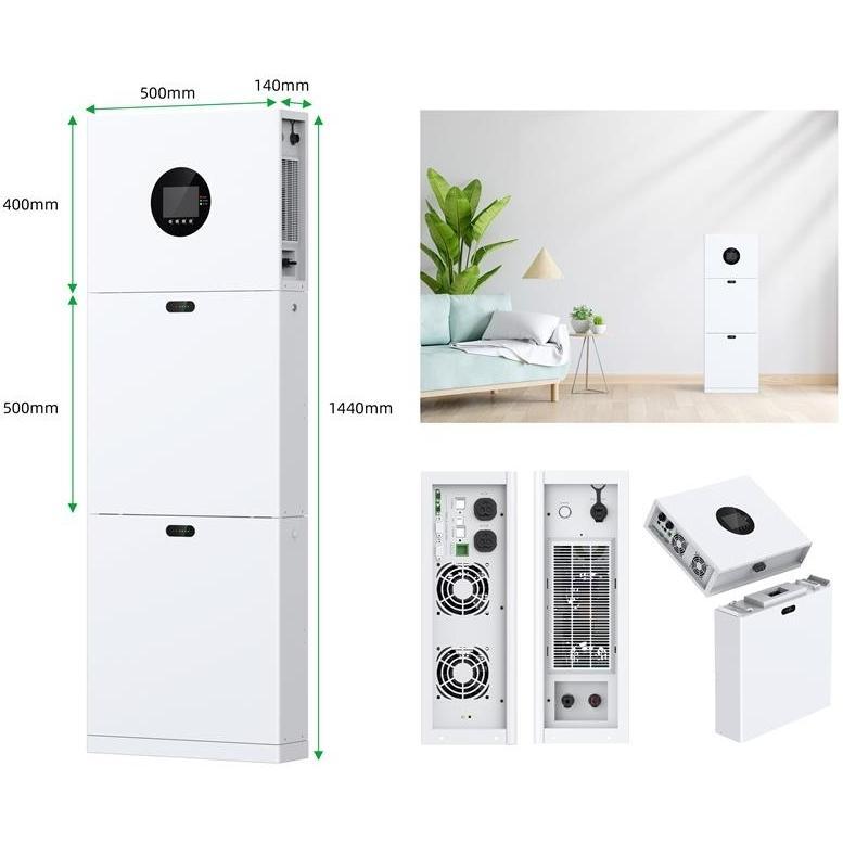 Система резервного питания 2E PowerWall Vezha, 5000 Вт, 10.24 кВт/ч, MPPT 5.5 кВт, WiFi (2E-ESS-PWV5-10) фото