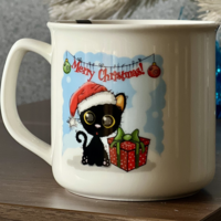 Чашка Ardesto Merry Christmas cat, 360мл, фарфор (AR3060ASCT)