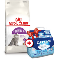 Сухий корм для кішок Royal Canin Sensible 4 кг + Наповнювач Catsan 5 л (11677) (1272125070230)