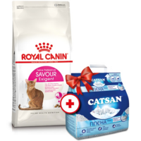 Сухий корм для кішок Royal Canin Exigent Savour 4 кг + Наповнювач Catsan 5 л (11681)