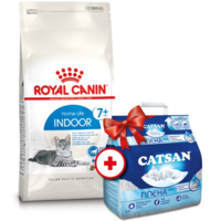 Сухий корм для домашніх кішок Royal Canin Indoor 7+ 3.5 кг + Наповнювач Catsan 5 л (11684) (1272120784415)