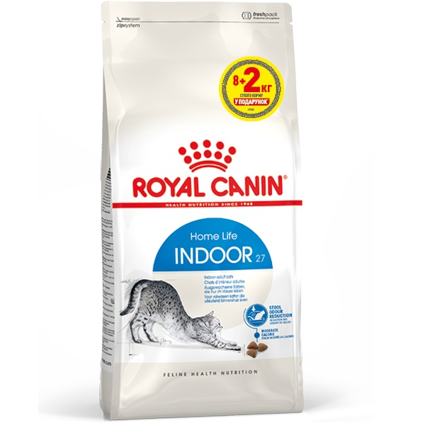 Сухой корм для домашних кошек Royal Canin Indoor 8 кг + 2 кг (11416) (1272551706949) фото 