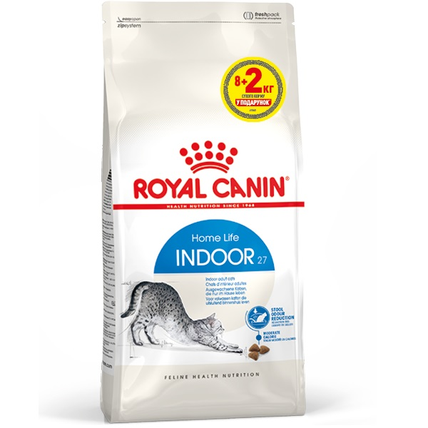 

Сухой корм для домашних кошек Royal Canin Indoor 8 кг + 2 кг (11416) (1272551706949)